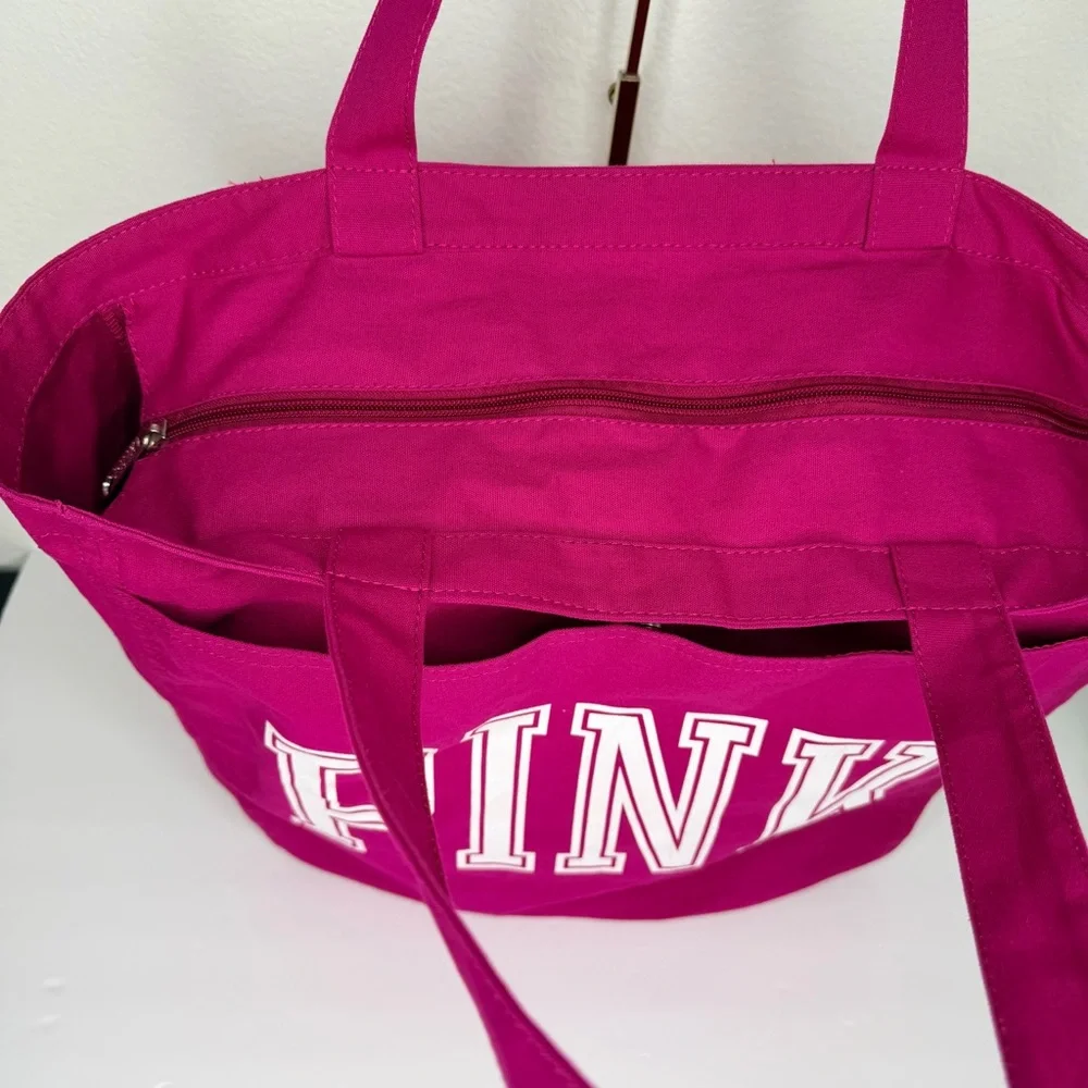 PINK Victoria's Secret Tote Bag magenta color. - Picture 4 of 8